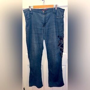 COS JEANS Flare Denim Embroidered Flare Jeans 
40 waist